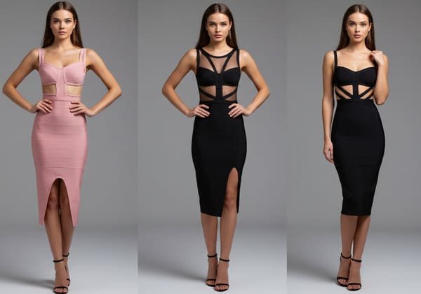 a collection of elegant wholesale bandage dresses for the European market
