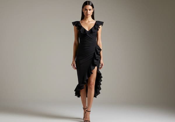 high slit black bandage dress