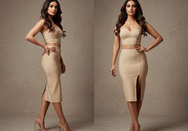 sexy beige bandage skirt set in China