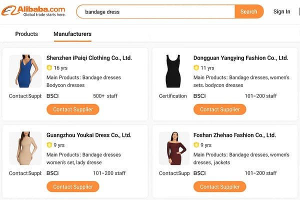 Alibaba Search for Bandage Dress Manufacturer
