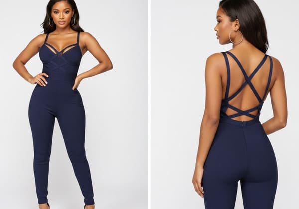 Stylish Navy Bandage Jumpsuit in China